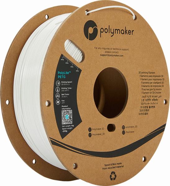 Polymaker PolyLite PETG True White Filament 1000g
