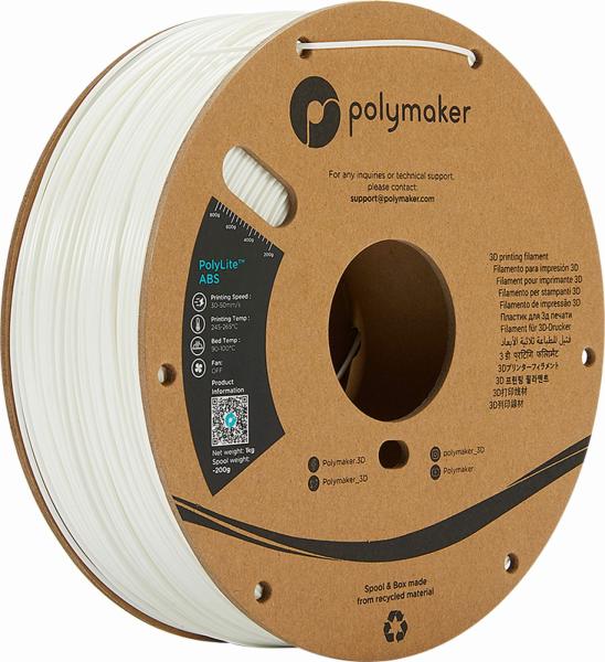 Polymaker PolyLite ABS Filament True White 1000g