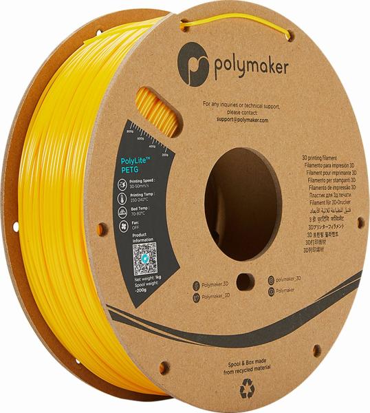 Polymaker PolyLite PETG Filament jaune 1000g