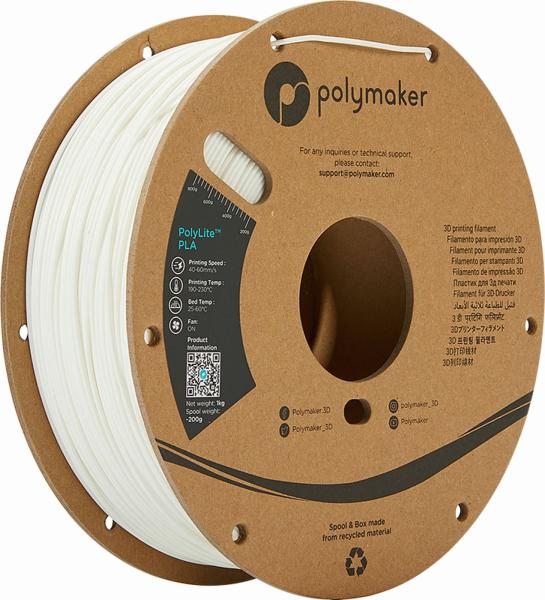 Polymaker PolyLite PLA Filament True Blanc