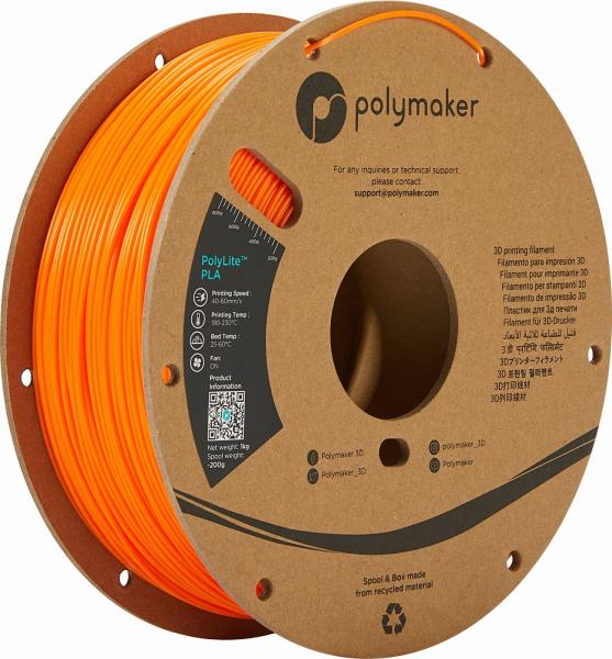 Polymaker PolyLite PLA Filament Orange 1000g