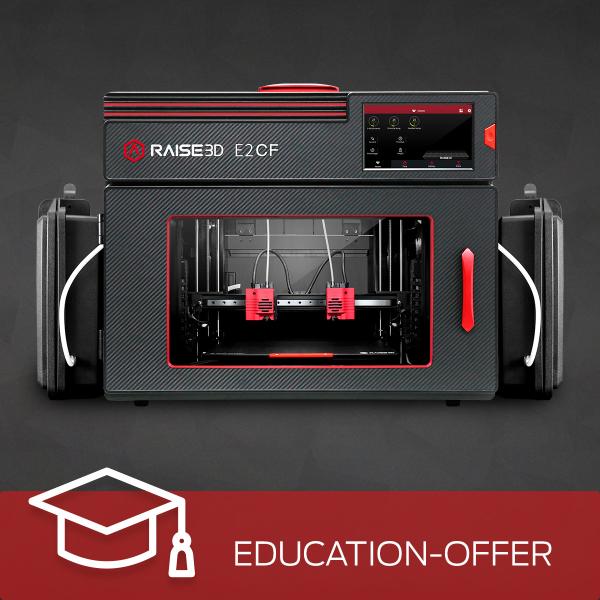 Education-Angebot: Raise3D E2CF 3D-Drucker mit Dual-Extruder + 500 € Wertgutschein