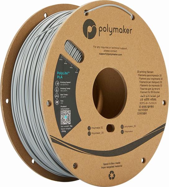 Polymaker PolyLite PLA Filament Grey 1000g