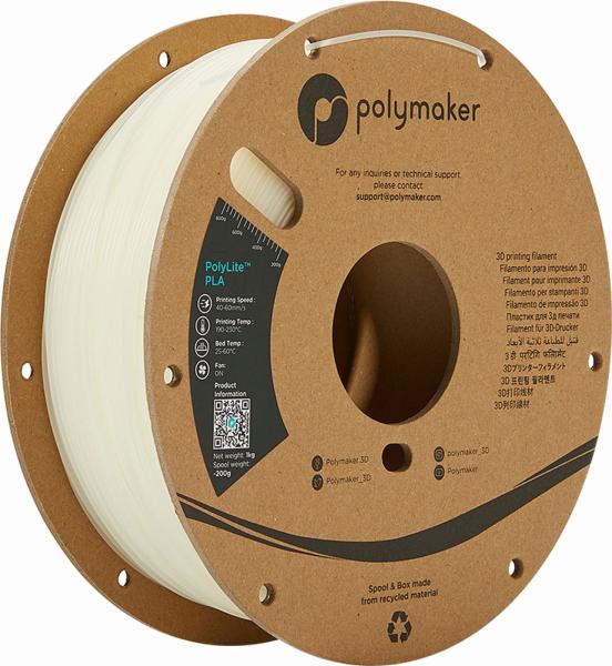Polymaker PolyLite PLA Filament Natural 1000g