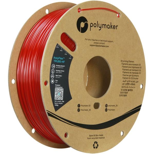 Polymaker PolyFlex™ TPU-95A High Speed Translucent Red 1,75mm 1000g