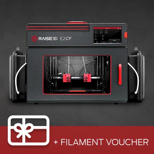 Special Offer: Raise3D E2CF 3D Printer with Dual Extruder + 500 € value voucher for Raise3D Filament